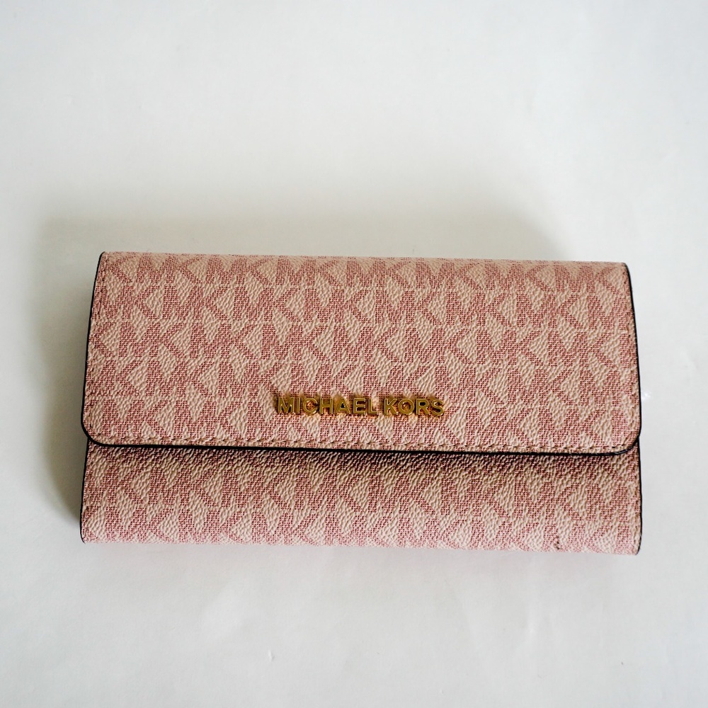 Michael Kors Jet Set L Trifold Wallet MK Fawn Pink